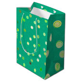 Twisty Polka Dot Spirals Green Gift Bag ミディアムペーパーバッグ (裏面アングル)