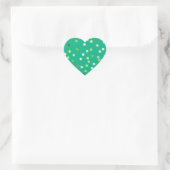 Twisty Polka Dot Spirals Green Heart Stickers ハートシール (バッグ)
