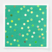 Twisty Polka Dot Spirals Green Paper Party Napkins (正面)