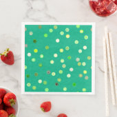 Twisty Polka Dot Spirals Green Paper Party Napkins (インサイチュ)