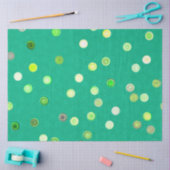 Twisty Polka Dot Spirals Green Tissue Paper 薄葉紙 (クラフト)