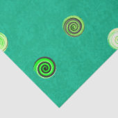 Twisty Polka Dot Spirals Green Tissue Paper 薄葉紙 (詳細)