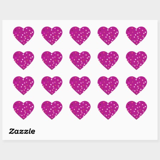 Twisty Polka Dot Spirals Pink Heart Stickers ハートシール (シート)