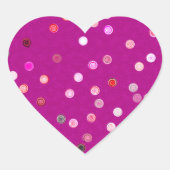 Twisty Polka Dot Spirals Pink Heart Stickers ハートシール (正面)