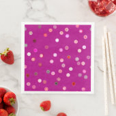 Twisty Polka Dot Spirals Pink Paper Party Napkins (インサイチュ)