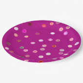 Twisty Polka Dot Spirals Pink Paper Party Plates ペーパープレート (アングル)