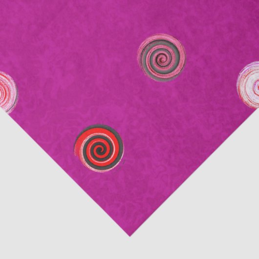 Twisty Polka Dot Spirals Pink Tissue Paper 薄葉紙 (詳細)