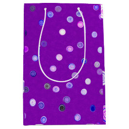 Twisty Polka Dot Spirals Purple Gift Bag ミディアムペーパーバッグ