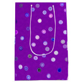 Twisty Polka Dot Spirals Purple Gift Bag ミディアムペーパーバッグ (裏面)