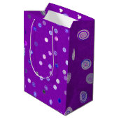 Twisty Polka Dot Spirals Purple Gift Bag ミディアムペーパーバッグ (裏面アングル)