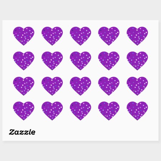 Twisty Polka Dot Spirals Purple Heart Stickers ハートシール (シート)