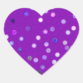 Twisty Polka Dot Spirals Purple Heart Stickers ハートシール (正面)
