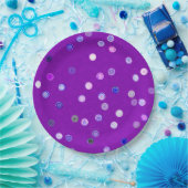 Twisty Polka Dot Spirals Purple Paper Party Plates ペーパープレート (パーティー)