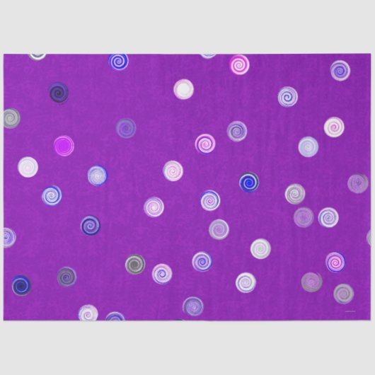 Twisty Polka Dot Spirals Purple Tissue Paper 薄葉紙 (正面)
