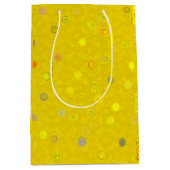 Twisty Polka Dot Spirals Yellow Gift Bag ミディアムペーパーバッグ (正面)