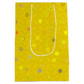 Twisty Polka Dot Spirals Yellow Gift Bag ミディアムペーパーバッグ (裏面)