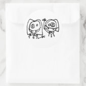 Twitarded Girlsステッカー ラウンドシール (バッグ)