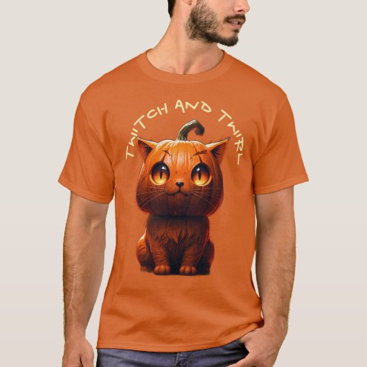 TwitchとTwill Pumpkin Cat Tシャツ (正面)