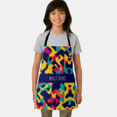Twitch黄モダン色ブルーピンクの幾何学的パターン エプロン (インサイチュ)