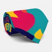 Twitch黄モダン色ブルーピンクの幾何学的パターン ネクタイ (ロール)