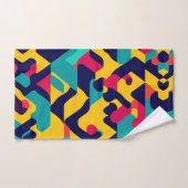 Twitch黄モダン色ブルーピンクの幾何学的パターン バスタオルセット (ハンドタオル)