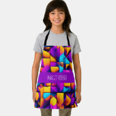 twitch 3D黄モダン紫アイソメパターン エプロン (インサイチュ)