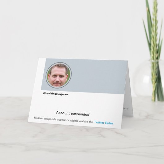 Twitterおもしろい禁止ユーモアのジョーク誕生日カード カード (正面)