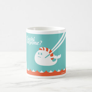Twitterのコーヒー茶マグ-愚かな失敗のクジラ-寿司 コーヒーマグカップ
