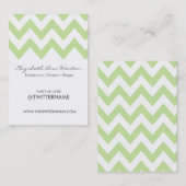 Twitterの名刺の緑茶のシェブロンのポートレート 名刺 (正面/裏面)