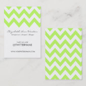 Twitterの名刺: ライムシェブロン-ポートレート 名刺 (正面/裏面)