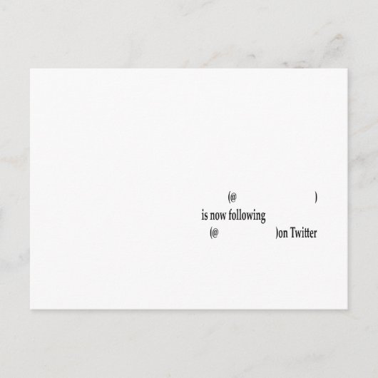 Twitterの後を追Add文字の例 ポストカード (正面)