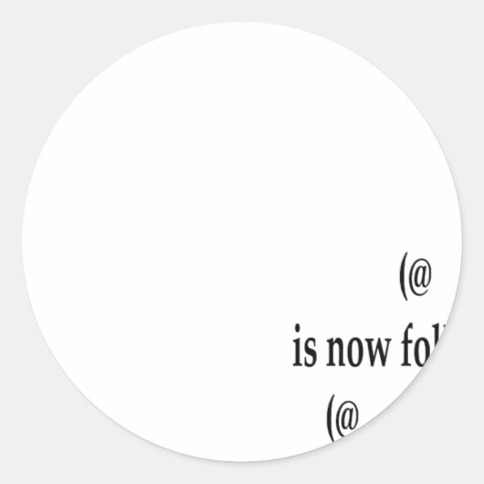 Twitterの後を追Add文字の例 ラウンドシール (正面)