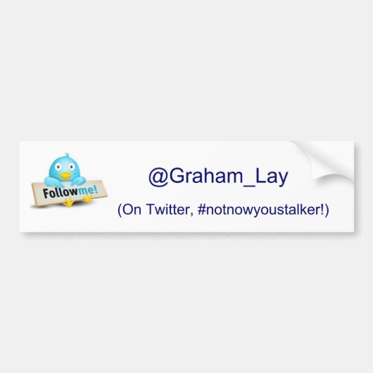 Twitterの私を後を追って下さい バンパーステッカー (正面)