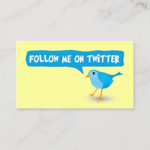 Twitterの黄色のプロフィールの名刺の私を後を追って下さい 名刺