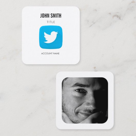 TwitterアイコンロゴエディターPROFILEプロモーション スクエア名刺 (正面/裏面)