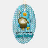 Twitterカスタマイズ名Coffee Bird セラミックオーナメント (右)