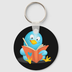 Twitterマニア- Twitterの鳥の読書 キーホルダー