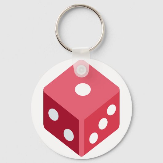 Twitter絵文字 – 赤いサイコロ キーホルダー (正面)