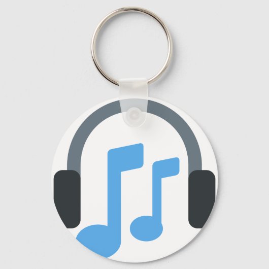 Twitter絵文字 – 音楽、ヘッドフォン キーホルダー (正面)