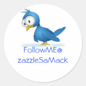 Twitter 後を追 Me @ Your User Name ラウンドシール (正面)