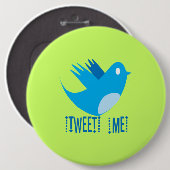 Twitter Bird 後を追 Me – 背景色の選択 缶バッジ (正面&裏面)