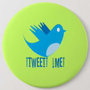 Twitter Bird 後を追 Me – 背景色の選択 缶バッジ