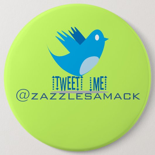 Twitter Bird 後を追 Me – 背景色の選択 缶バッジ (正面)