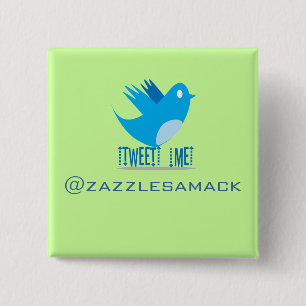 Twitter Bird 後を追 Me – 背景色の選択 缶バッジ
