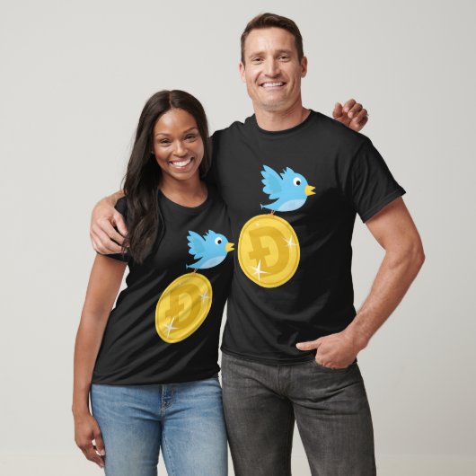 Twitter Bird Flying With Doge Coin funny Tシャツ (ユニセックス)