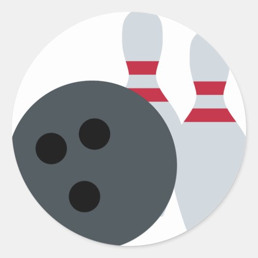 Twitter Emoji - Bowling fans ラウンドシール (正面)