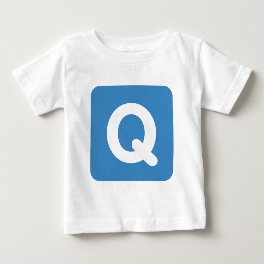 Twitter emoji letter Q ベビーTシャツ (正面)