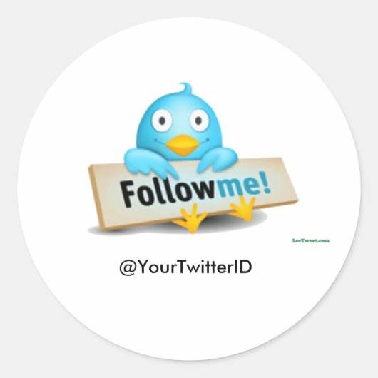 Twitter ID フォローミー バード ステッカー カスタム (正面)