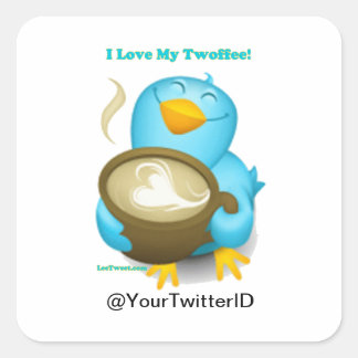 Twitter ID I Love My Twoffee Gift Aparrel スクエアシール