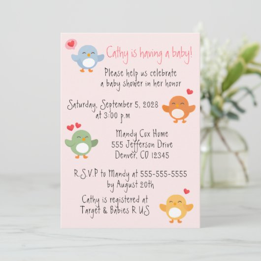 Twitter in Town Baby Shower 招待状 (スタンド正面)